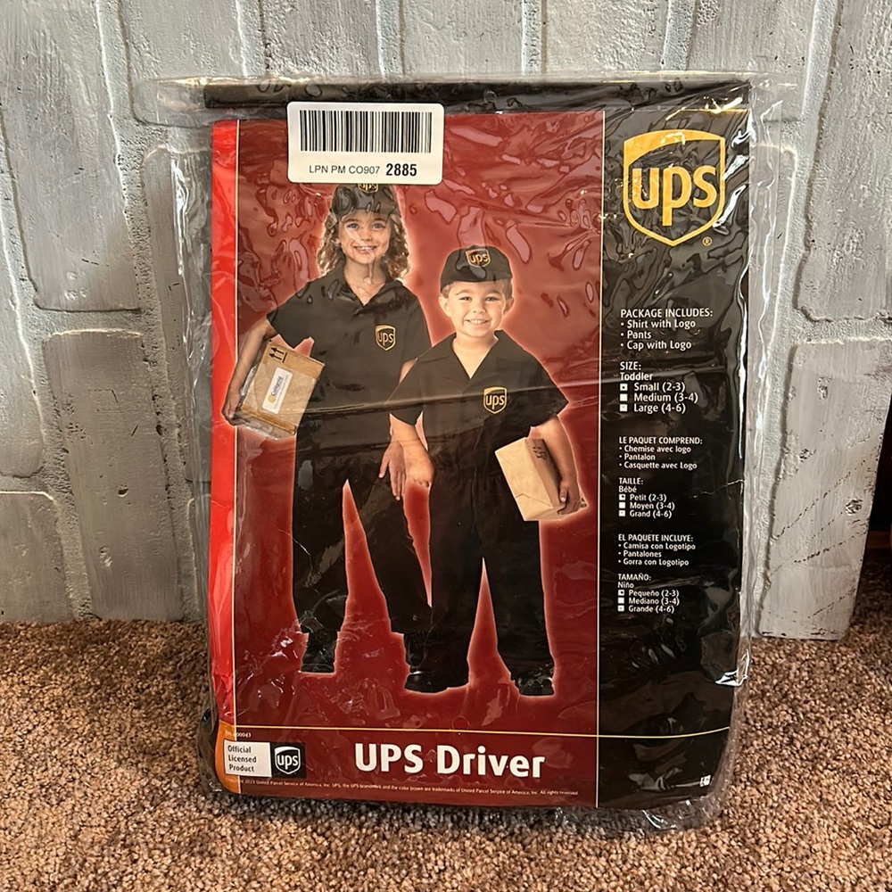 Kids 2/3 size UPS Halloween costume